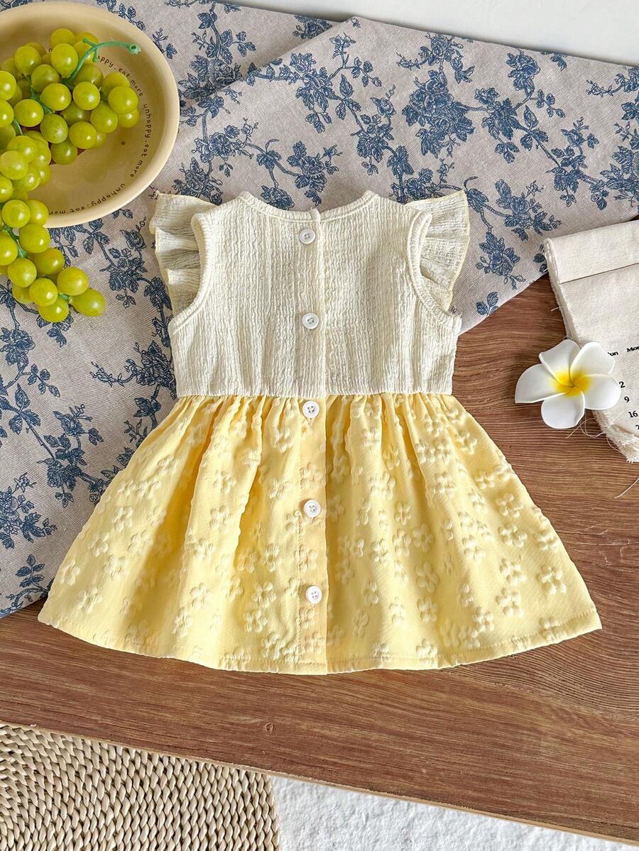 Baby Lace Collar Pink Bow Dress for Elegant Retro Summer Wear