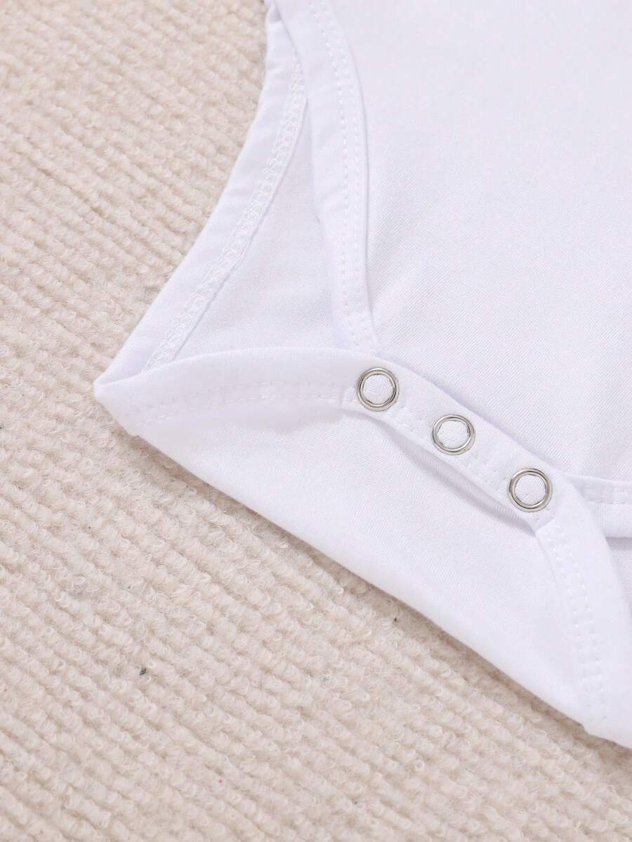 Letter Print Short Sleeve Baby Crawler for Cute Casual Daily Wear