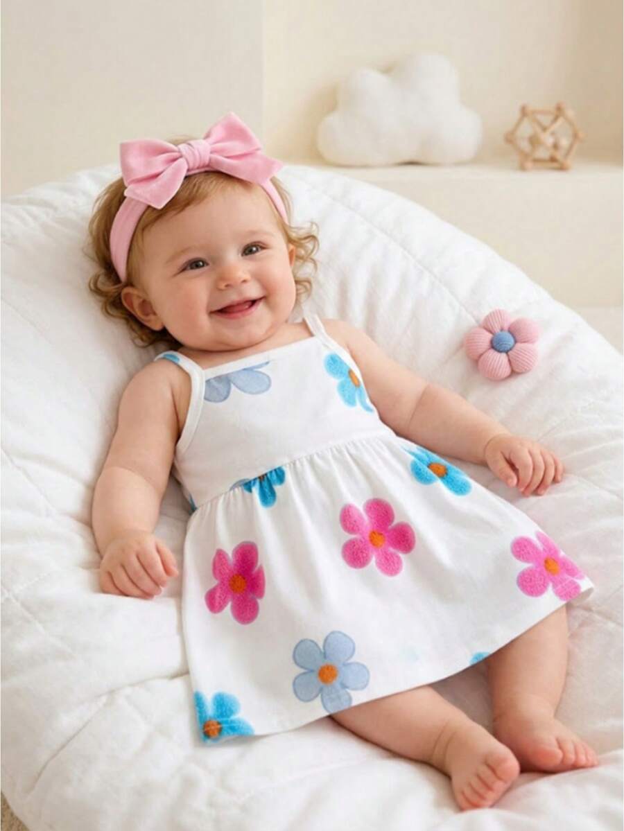Baby Blue Plaid Floral Embroidered Cami Dress for Cute Spring and Summer Outings