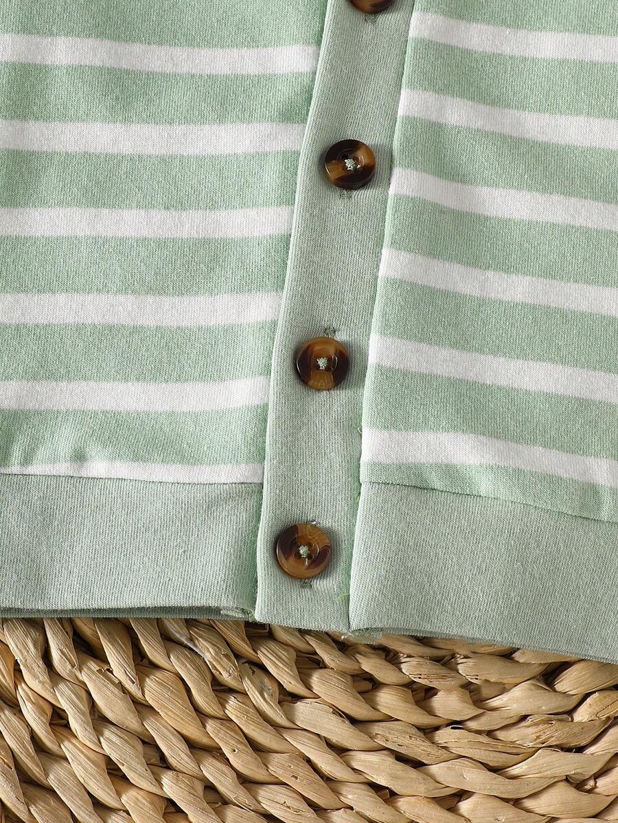 2PCS Baby Knitted Jacquard Shirt and Shorts Set for Casual Summer Outings