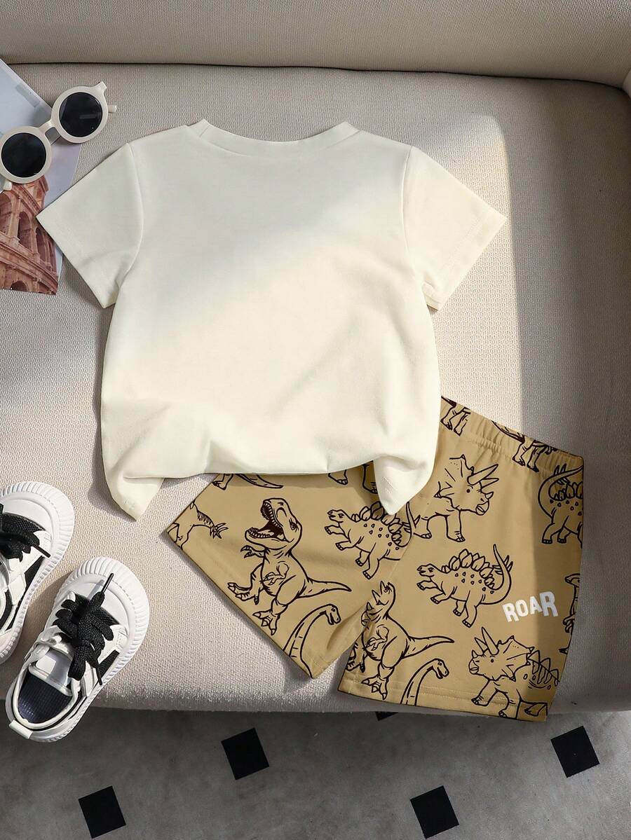 Cute Yellow GraphicGems Baby Boy Letter Print T-Shirt & Shorts Set