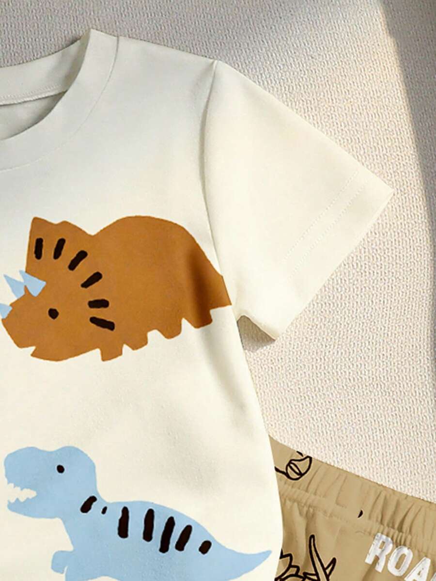 Cute Yellow GraphicGems Baby Boy Letter Print T-Shirt & Shorts Set