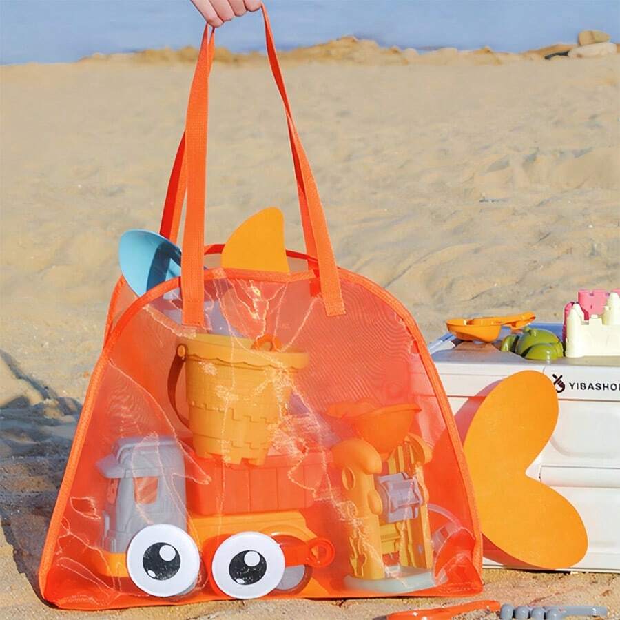 Reusable Beach Tote Bag Lightweight Multipurpose Toy Storage Diaper Bag for Travel and Family Outings