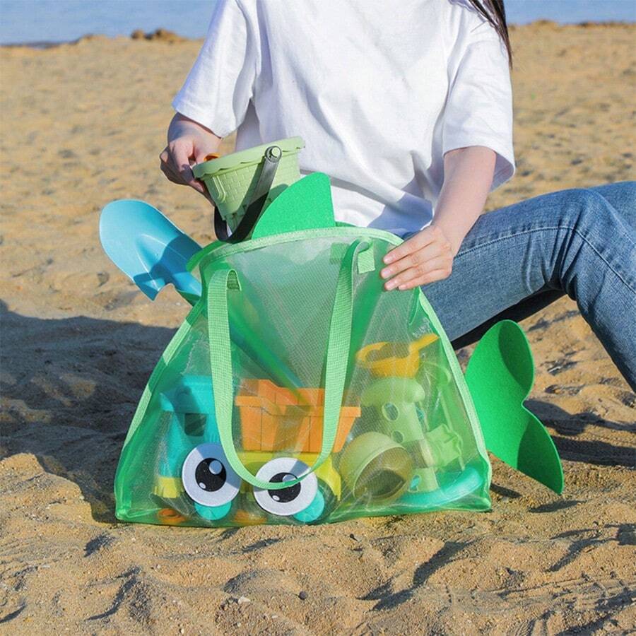 Reusable Beach Tote Bag Lightweight Multipurpose Toy Storage Diaper Bag for Travel and Family Outings