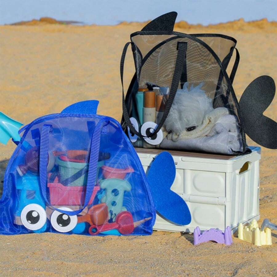 Reusable Beach Tote Bag Lightweight Multipurpose Toy Storage Diaper Bag for Travel and Family Outings