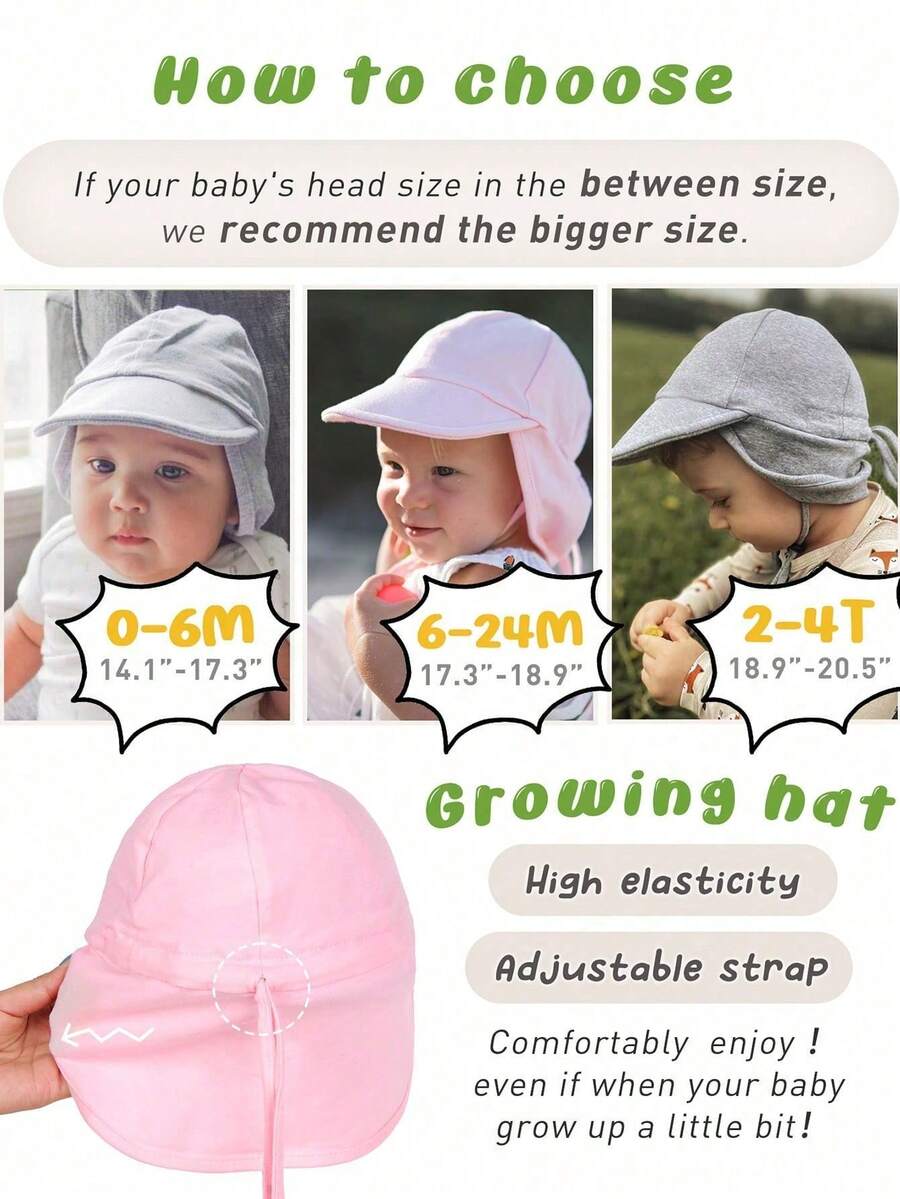 Baby Sun Hat Set UPF 50+ UV Protection Toddler Bucket Hat for Boys and Girls