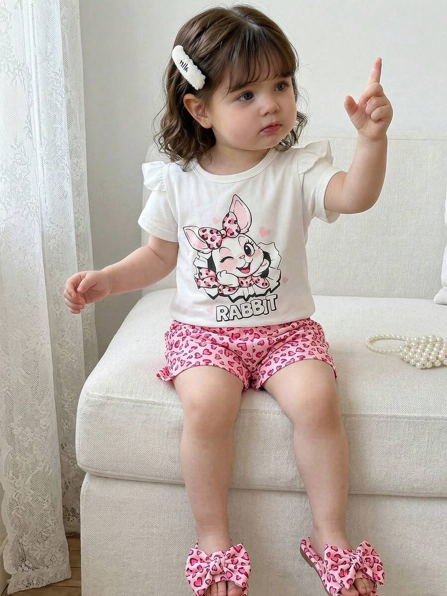 Pride Rainbow Short Sleeve Top & Shorts Set for Toddler Girls
