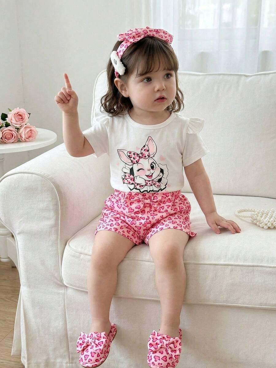 Pride Rainbow Short Sleeve Top & Shorts Set for Toddler Girls
