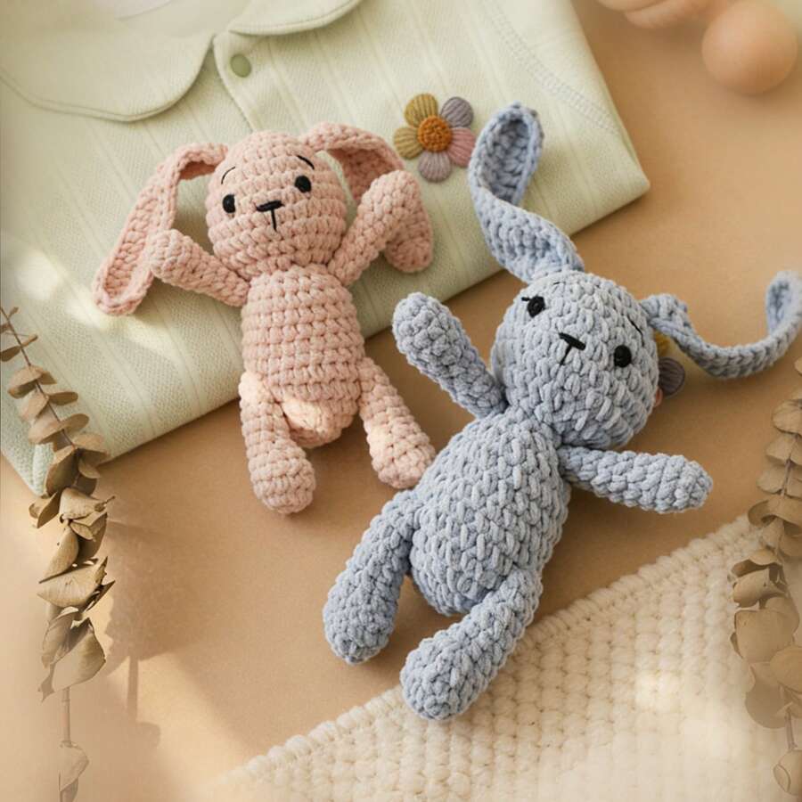 Handmade Woven Baby Rattle Toys Animal Shaped Interactive Gift Set