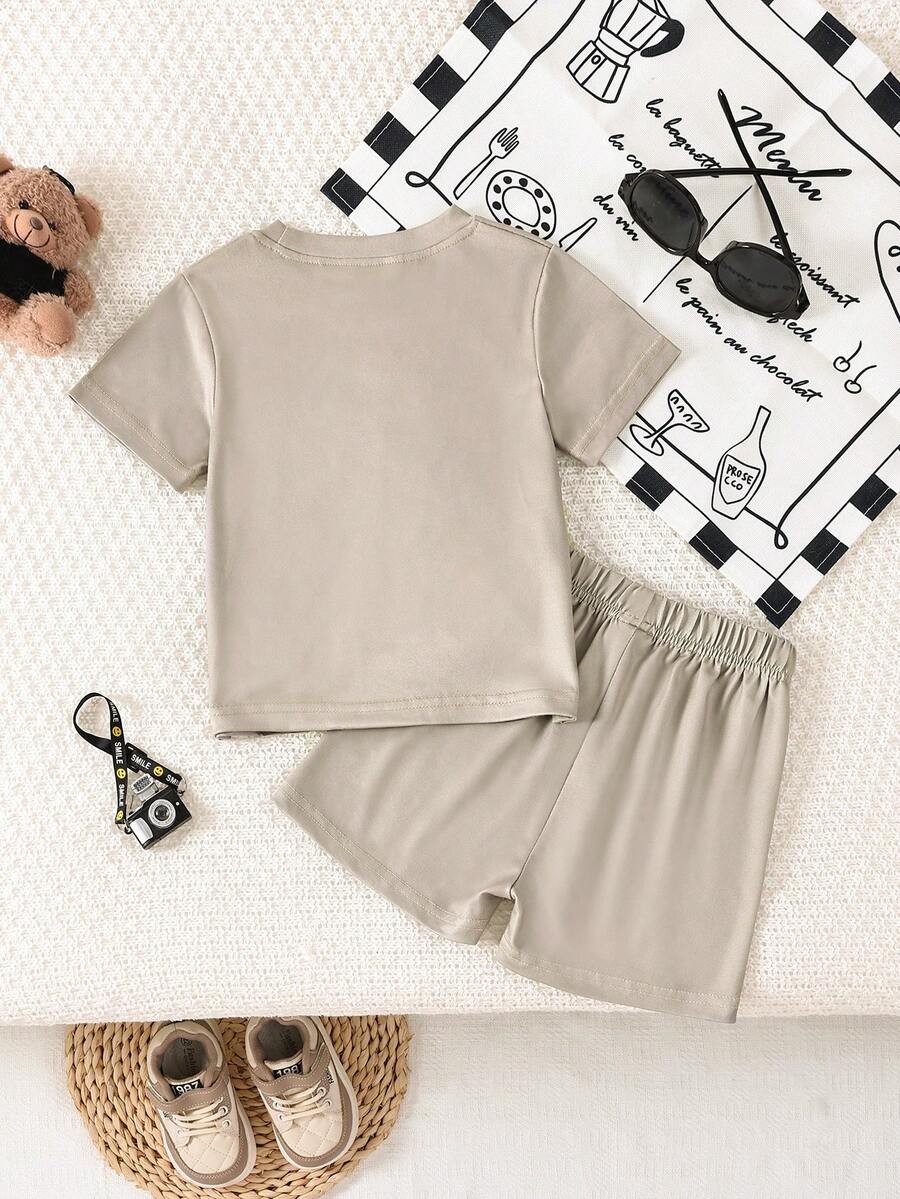Cute Cartoon Car and Animal Pattern 2pcs Summer Suit for Boys