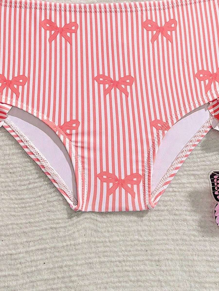 Baby Girls Leopard Print Bikini Set With Ruffle Trim Cute Summer Swimwear
