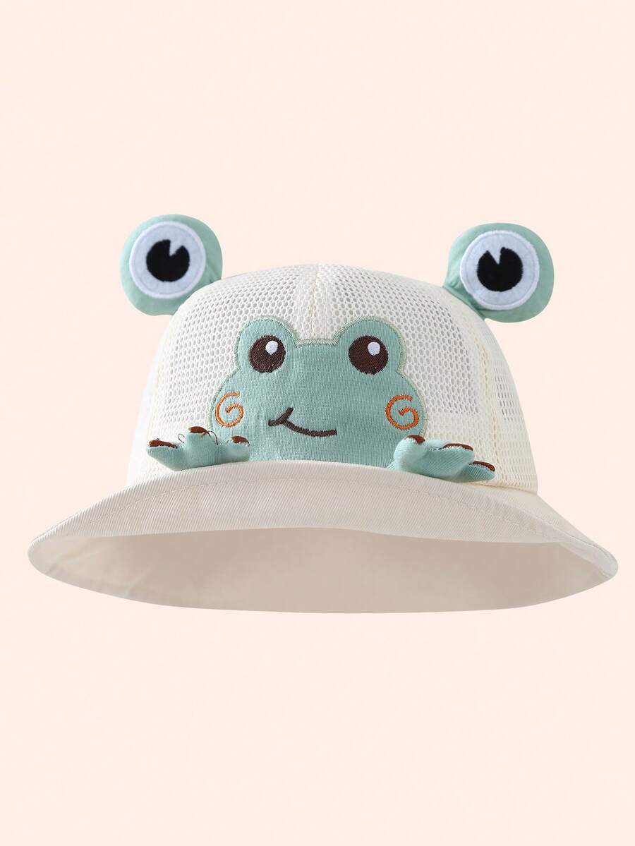 1pc Cute Frog Printed Toddler Sun Hat for Spring and Summer Wear