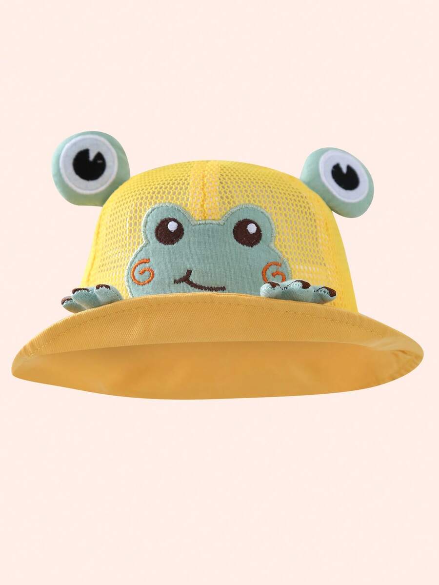 1pc Cute Frog Printed Toddler Sun Hat for Spring and Summer Wear