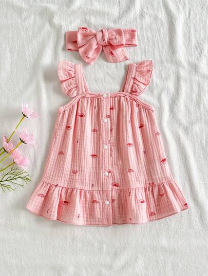 Newborn Girl Casual Chic Dress - Sleeveless Summer Vintage Style