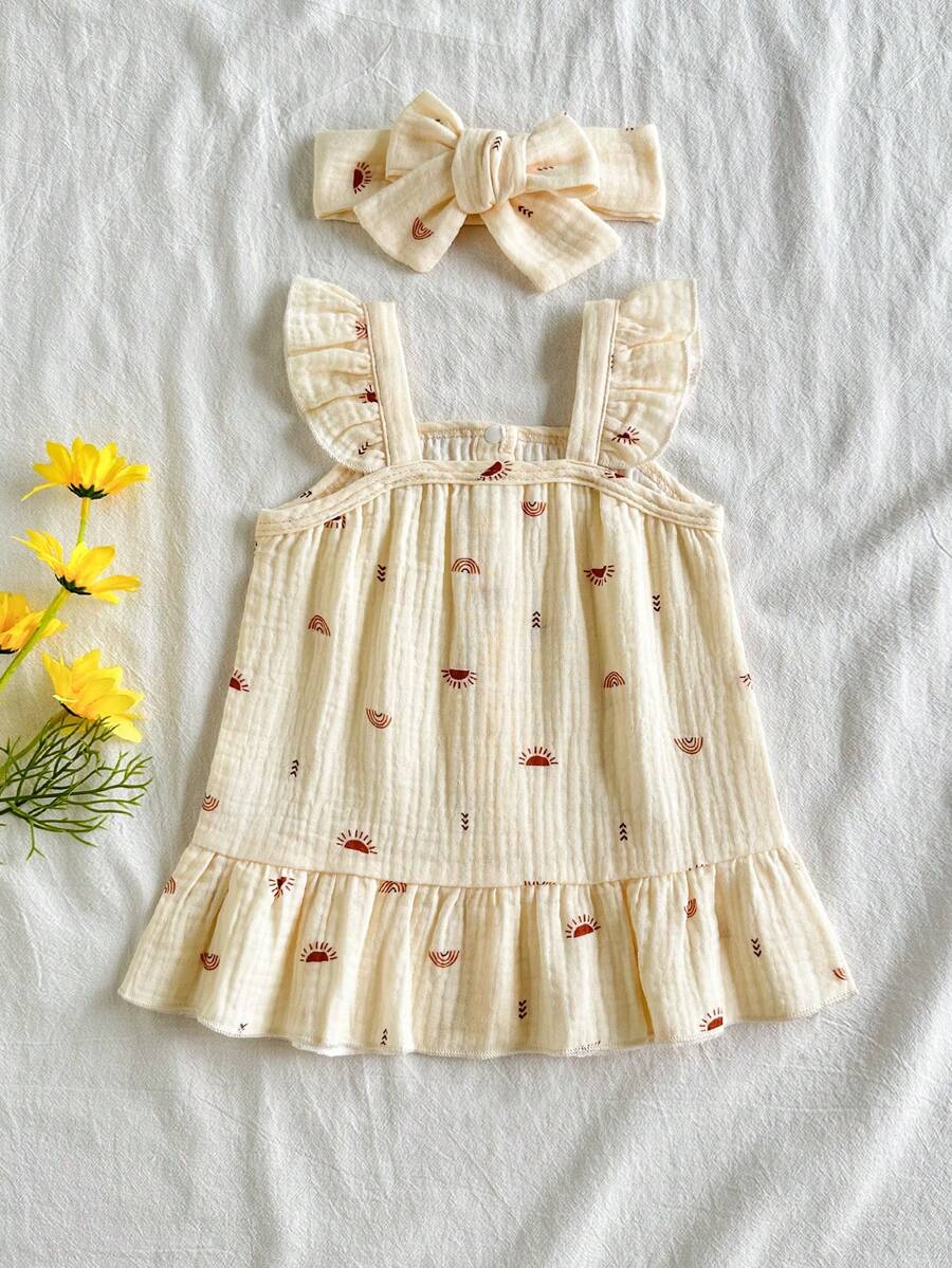 Newborn Girl Casual Chic Dress - Sleeveless Summer Vintage Style