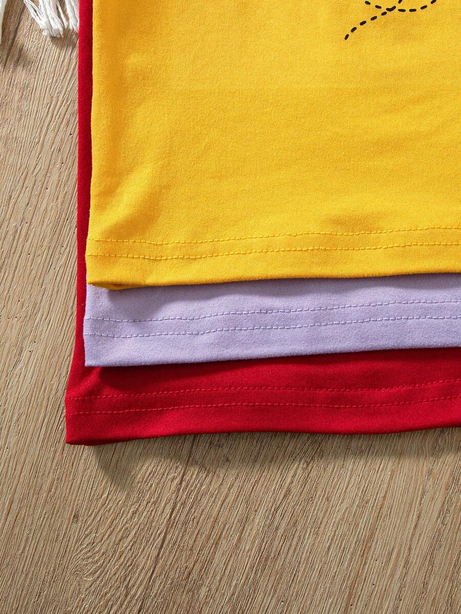 Playful Multicolor Outfit Set For Baby Girls With Ruffle Sleeve Cami Top