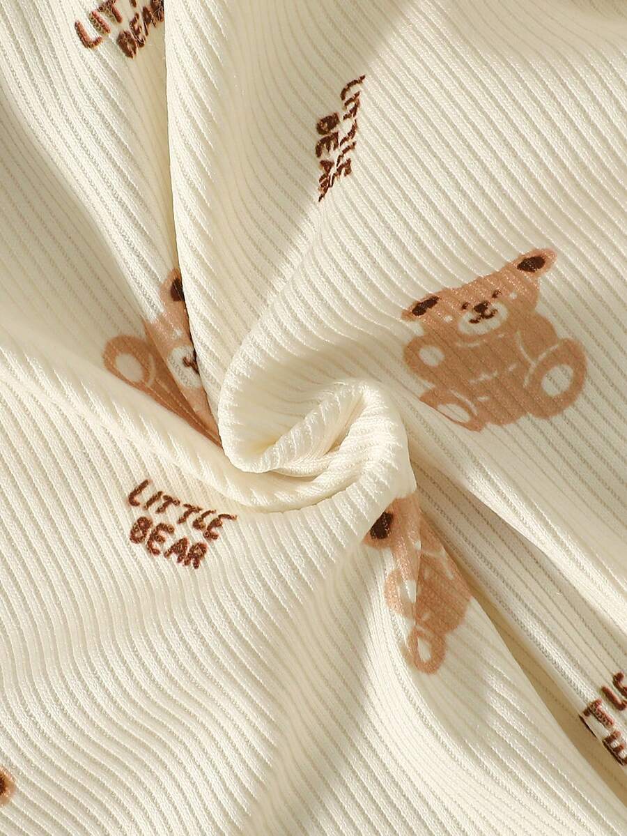 2PCS Baby Elephant Print Long Sleeve Romper Set for Cozy Autumn and Winter Wear