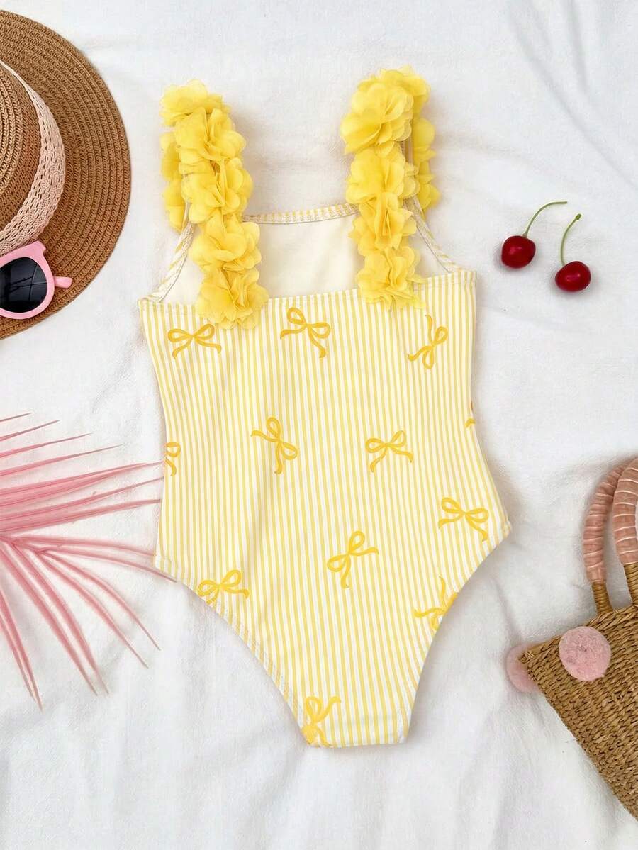 Baby Girls Leopard And Tropical Floral Swimsuit Sleeveless Beach Vacation Outfit