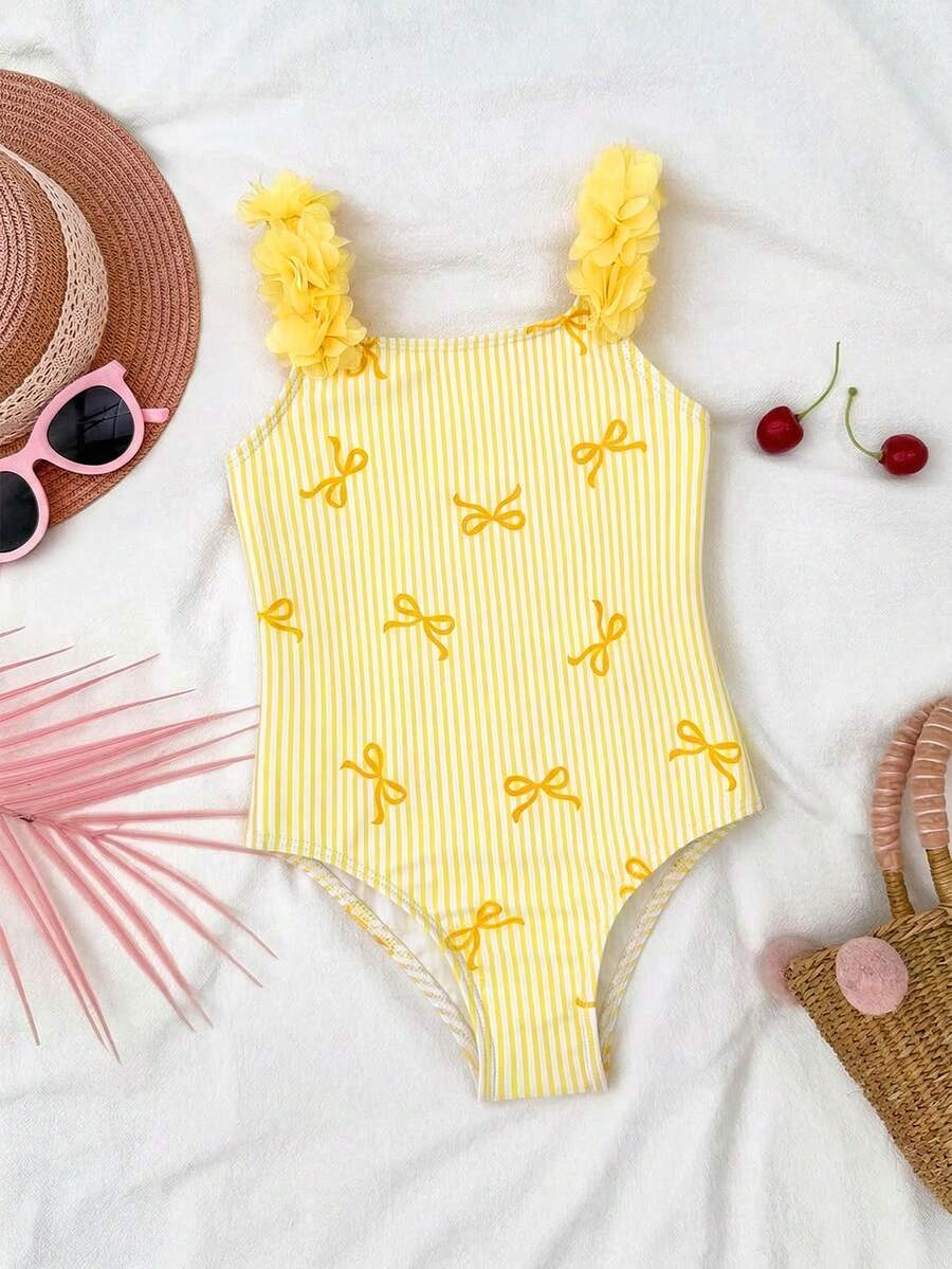 Baby Girls Leopard And Tropical Floral Swimsuit Sleeveless Beach Vacation Outfit