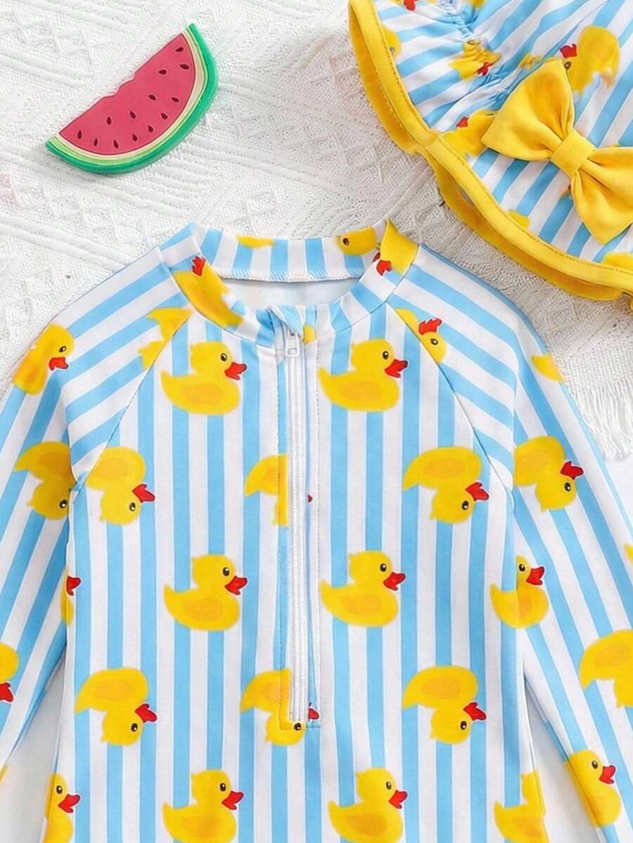 Cute Daisy And Strawberry Swimwear For Kids Girls Summer Vacation Wear