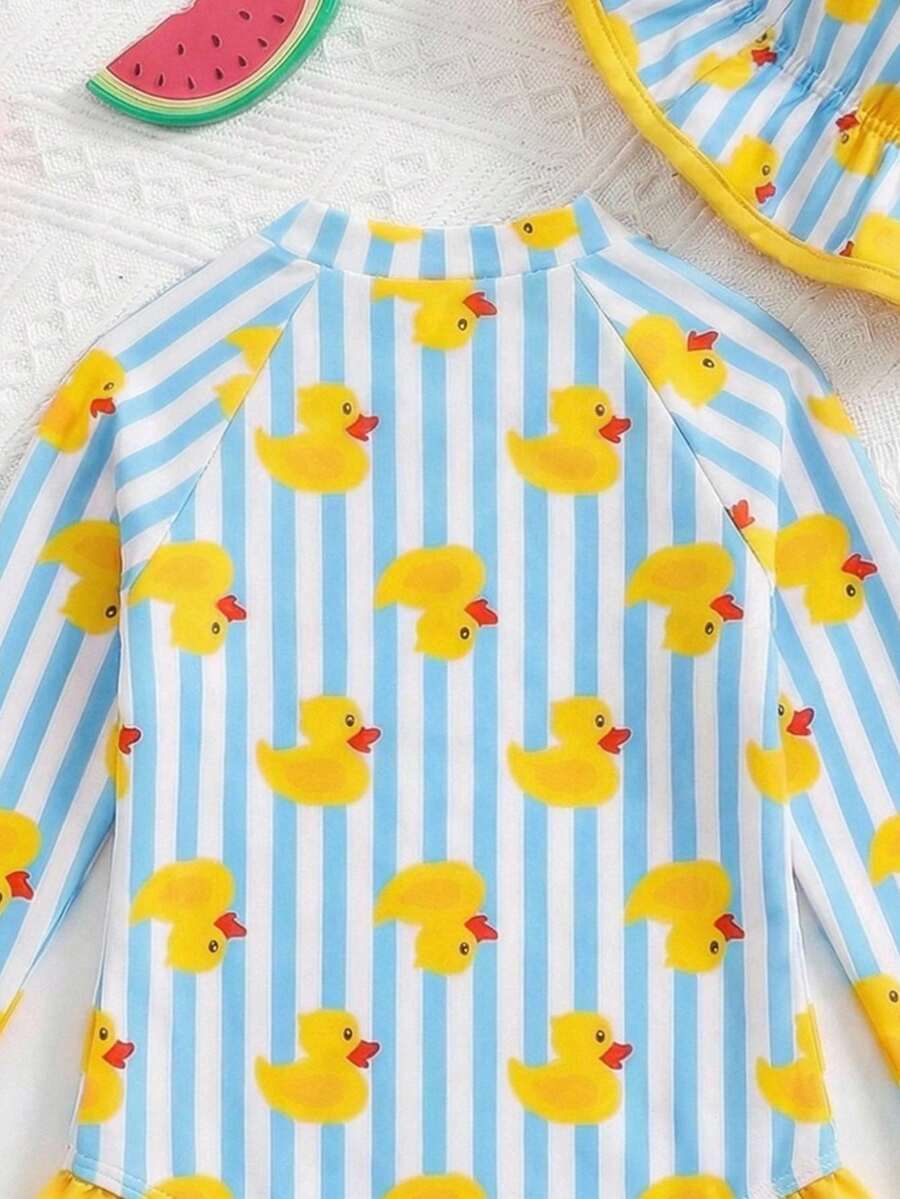 Cute Daisy And Strawberry Swimwear For Kids Girls Summer Vacation Wear