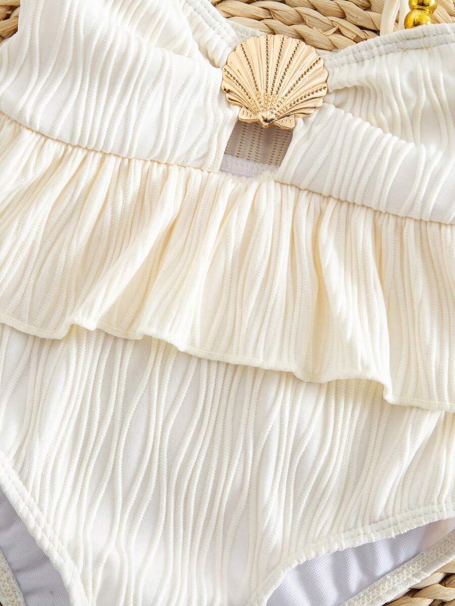 Baby Girls Minimalist Spaghetti Strap One Piece Swimsuit Casual Summer Beachwear