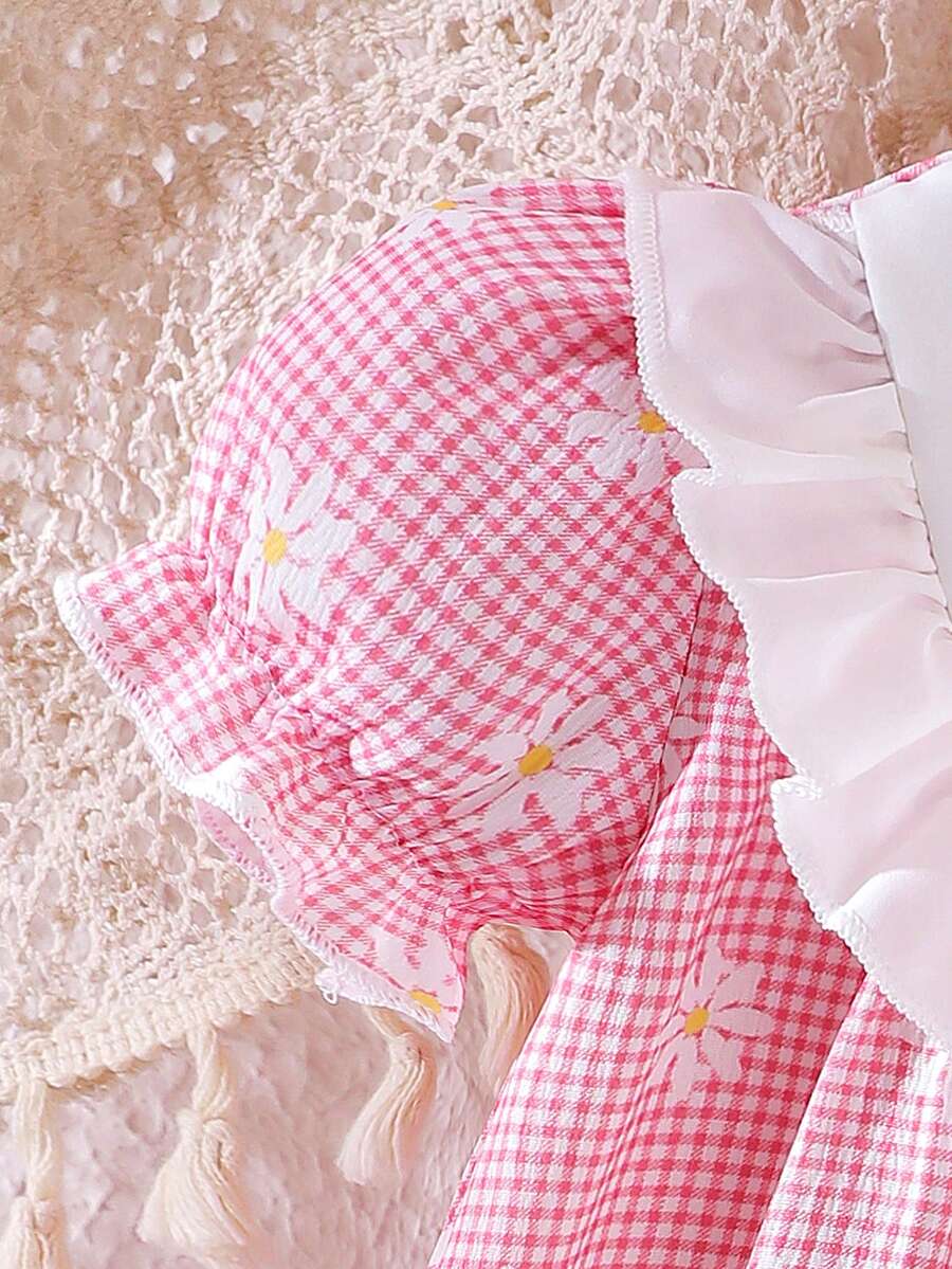 Girls Jacquard Princess Dress with Ruffle Collar for Elegant Summer Parties and Vacations