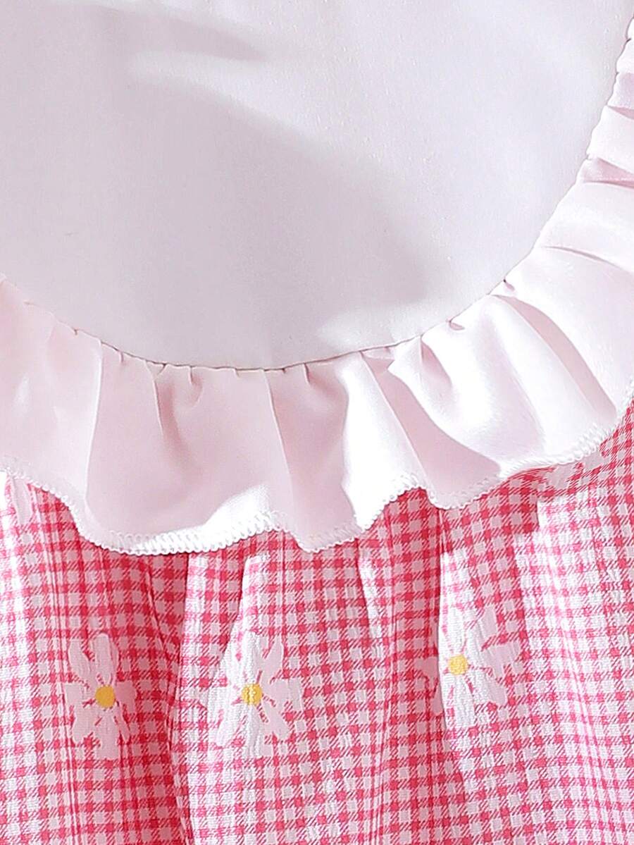 Girls Jacquard Princess Dress with Ruffle Collar for Elegant Summer Parties and Vacations
