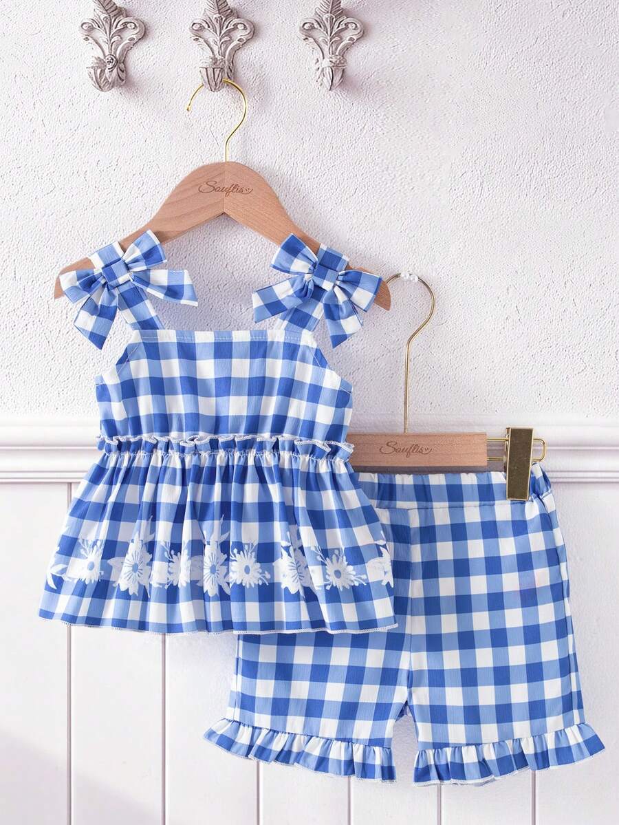 Cute Cherry Summer Clothing Set For Little Girls Party And Outing Style