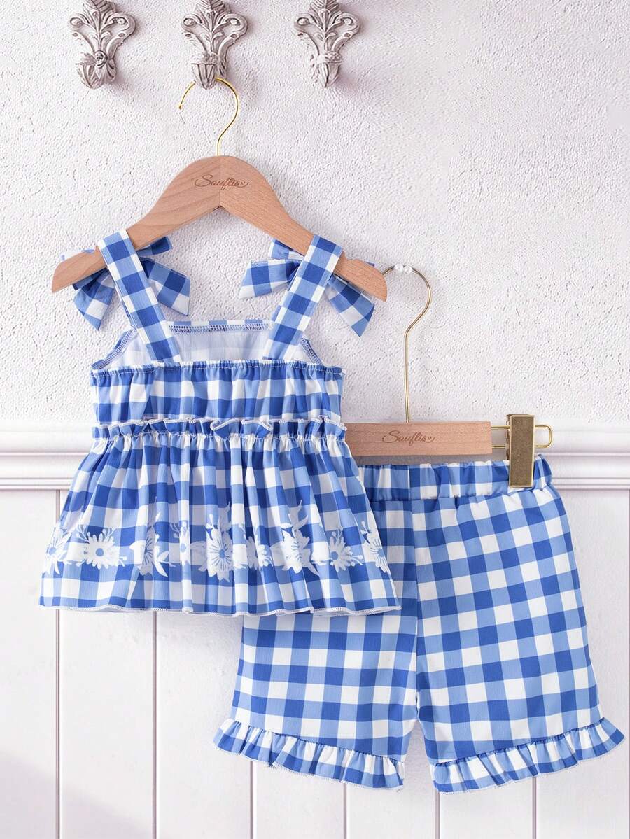 Cute Cherry Summer Clothing Set For Little Girls Party And Outing Style