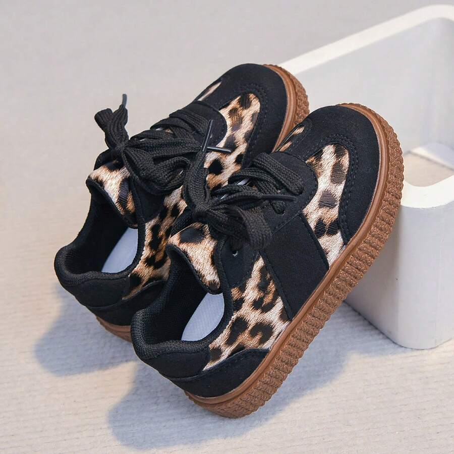 Black Leopard Print Shoes - Comfortable Soft Bottom Infant Sneakers