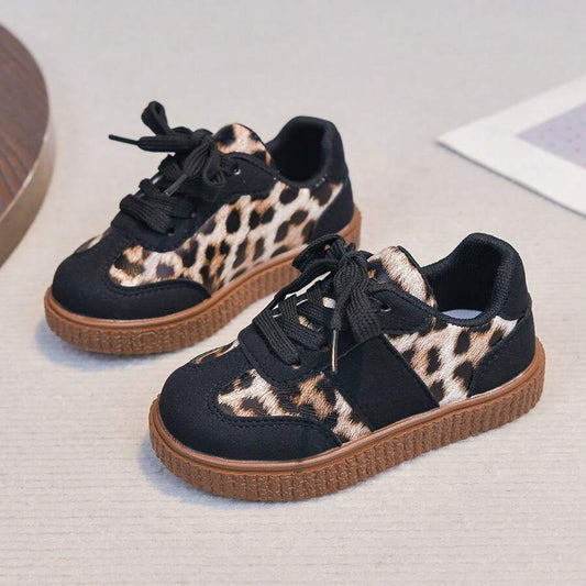 Black Leopard Print Shoes - Comfortable Soft Bottom Infant Sneakers