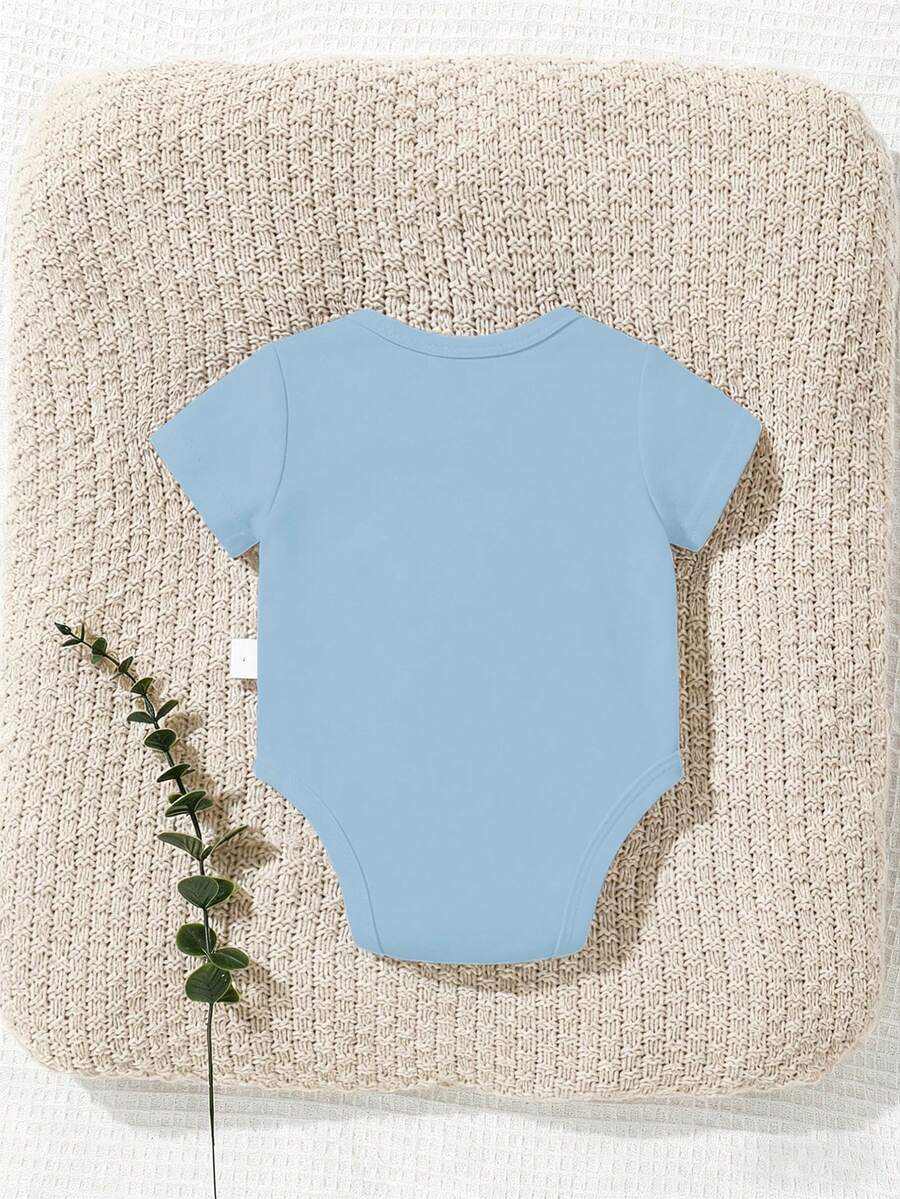 Baby Boy Dad and Me Fist Bump Print Short Sleeve Bodysuit Casual Spring Summer Outfit
