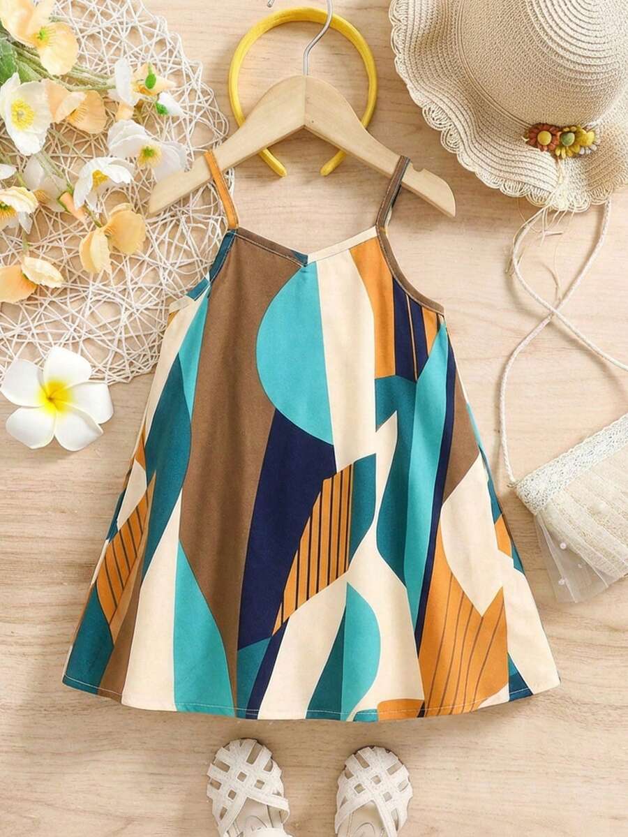 Toddler Girls Rainbow Stripe Sundress Loose Casual Beach Vacation Wear