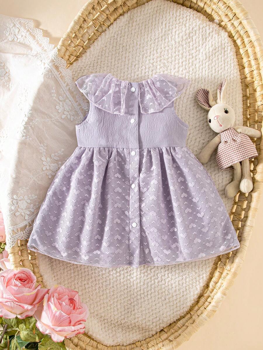 Baby Lace Collar Mesh Dress for Spring and Summer Celebrations and Photoshoots