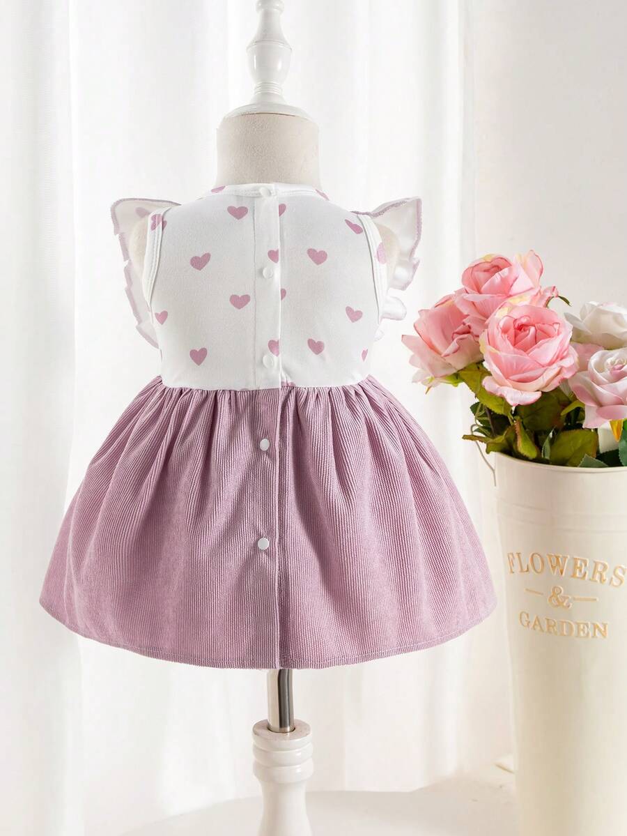 Baby Lace Collar Pink Bow Dress for Elegant Retro Summer Wear