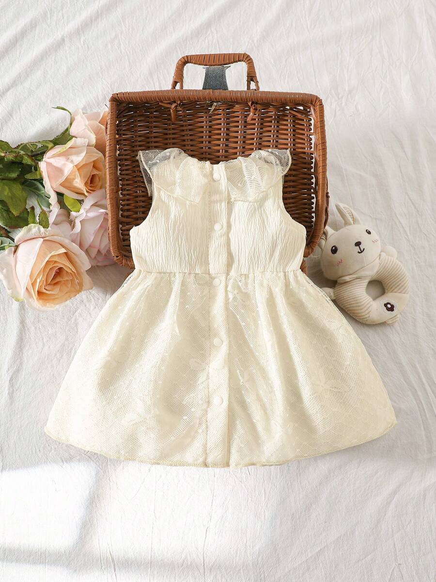 Baby Lace Collar Mesh Dress for Spring and Summer Celebrations and Photoshoots