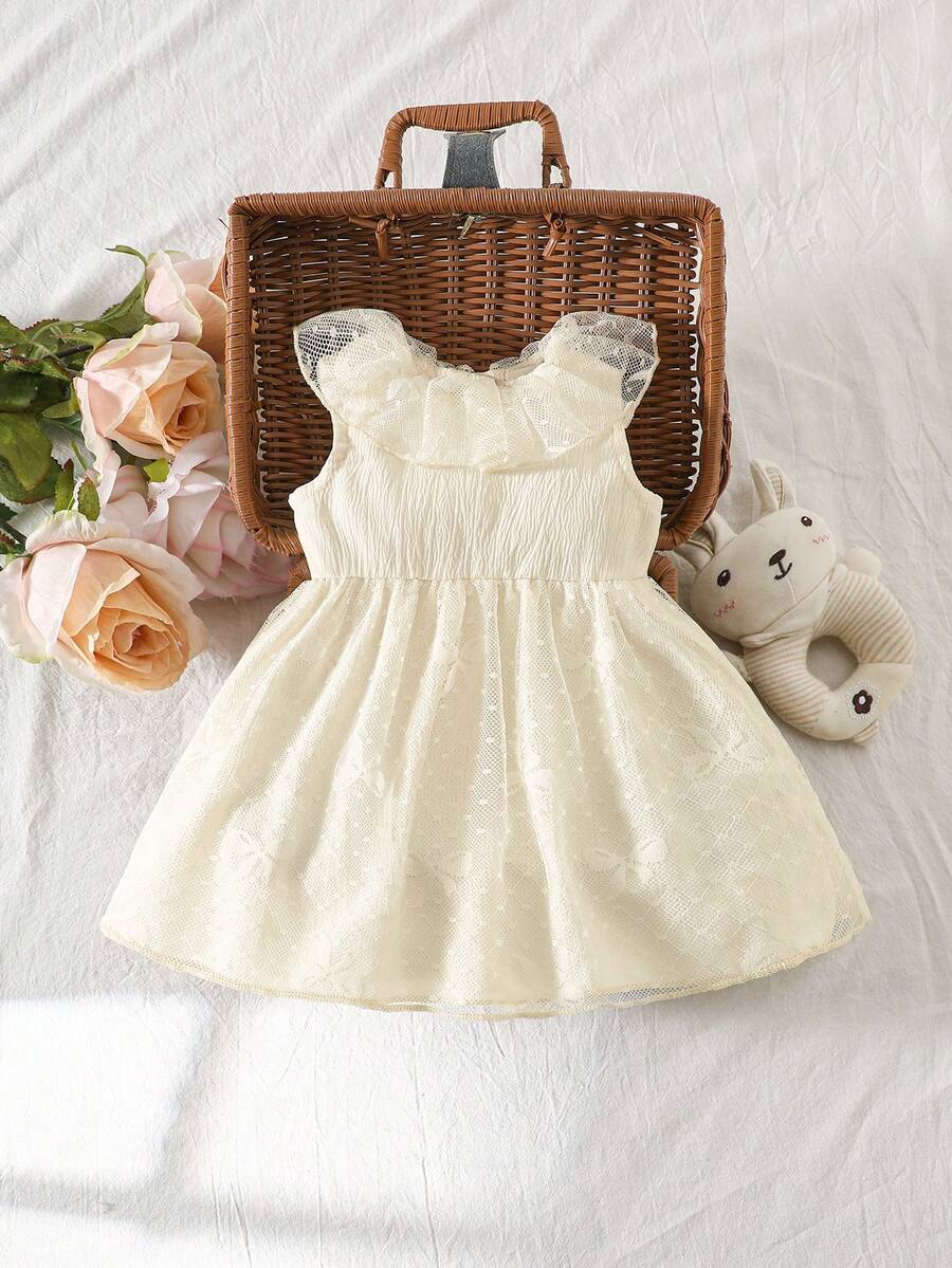 Baby Lace Collar Mesh Dress for Spring and Summer Celebrations and Photoshoots