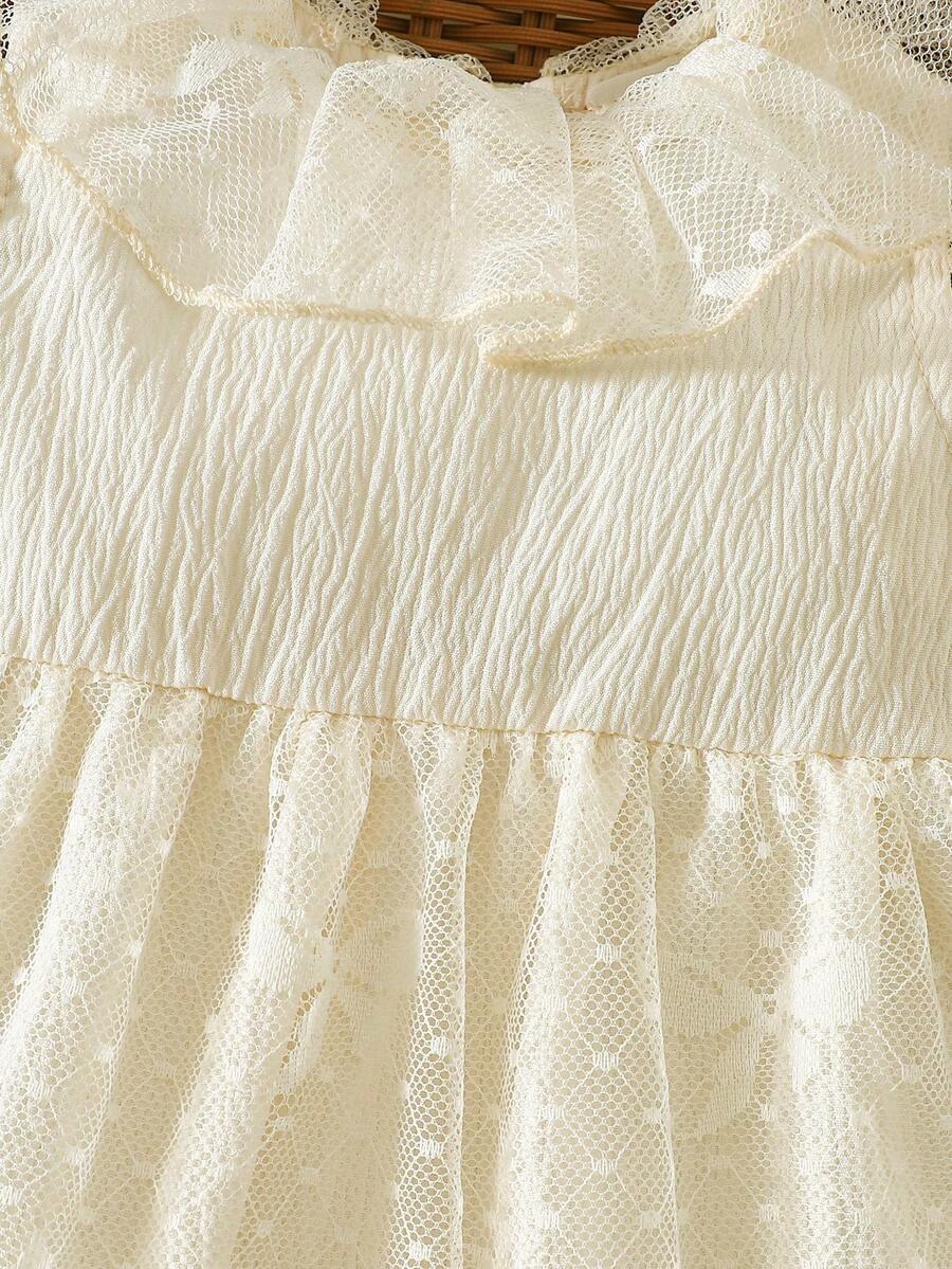 Baby Lace Collar Mesh Dress for Spring and Summer Celebrations and Photoshoots