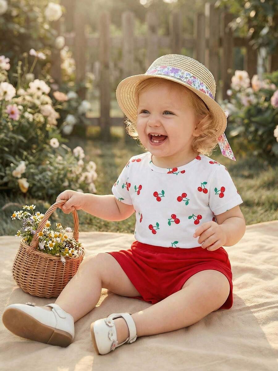 Pride Rainbow Short Sleeve Top & Shorts Set for Toddler Girls