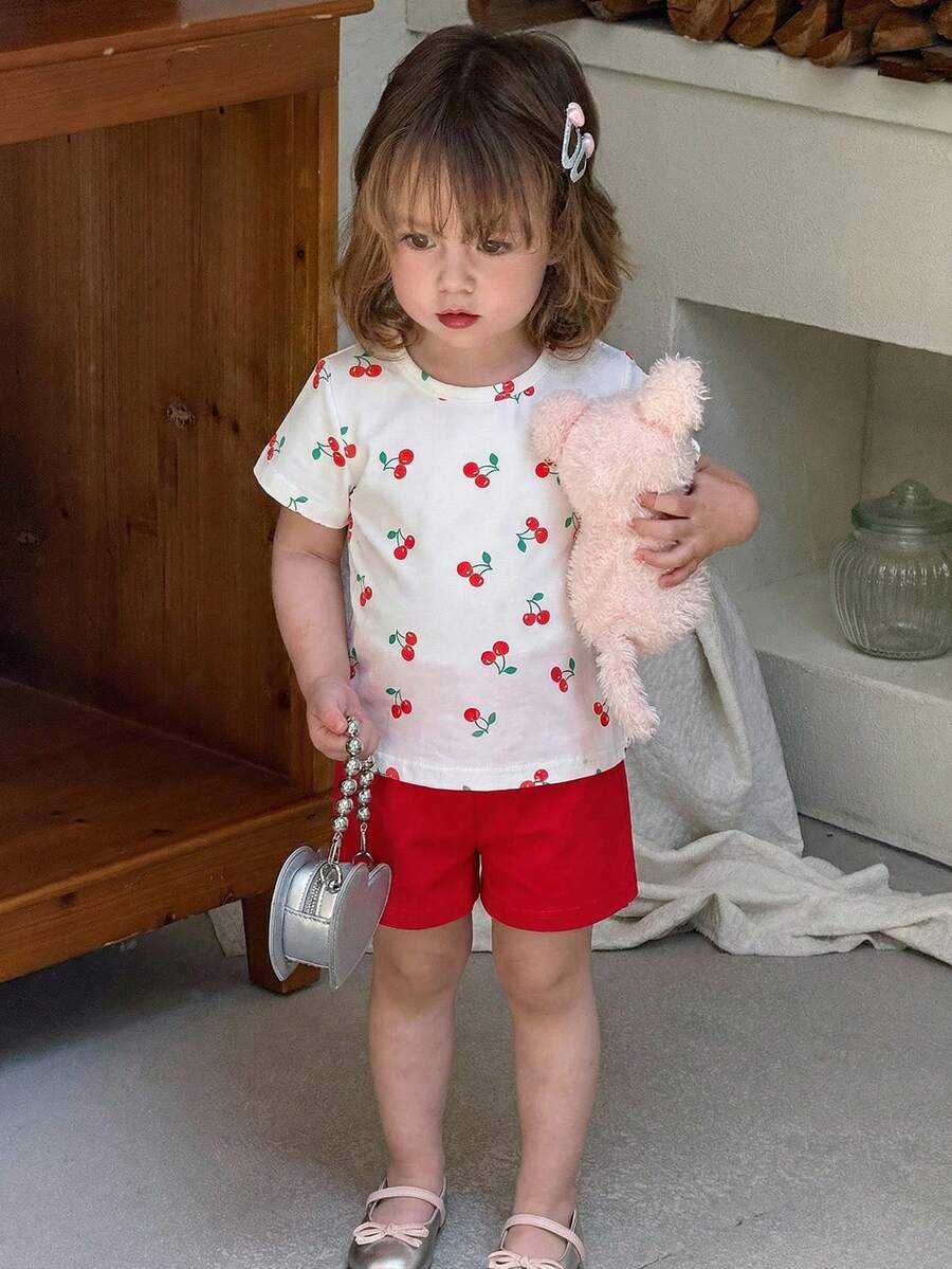 Pride Rainbow Short Sleeve Top & Shorts Set for Toddler Girls