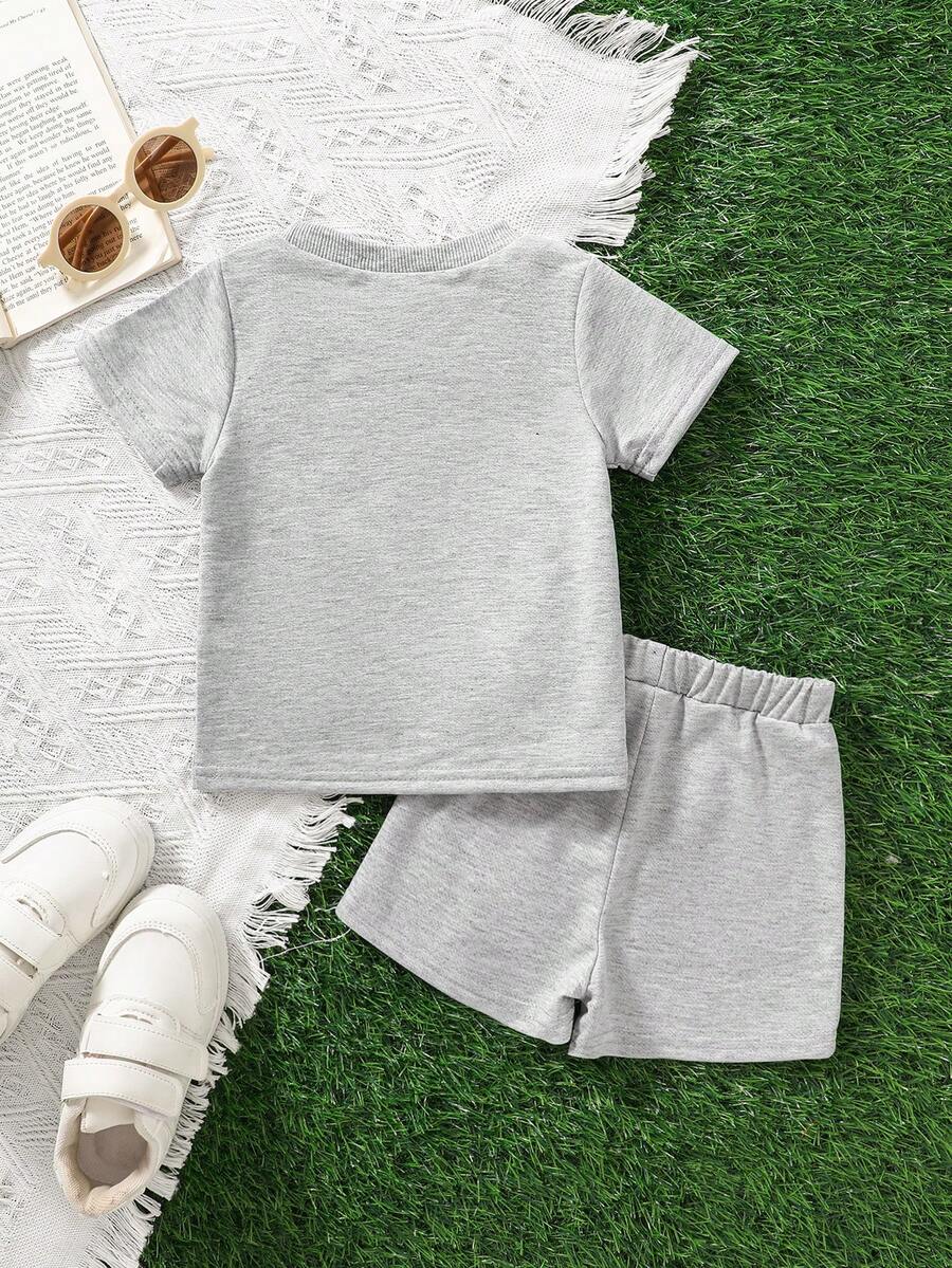 Classic Everyday Shorts Set For Baby Girls With Daddy's Girl T Shirt