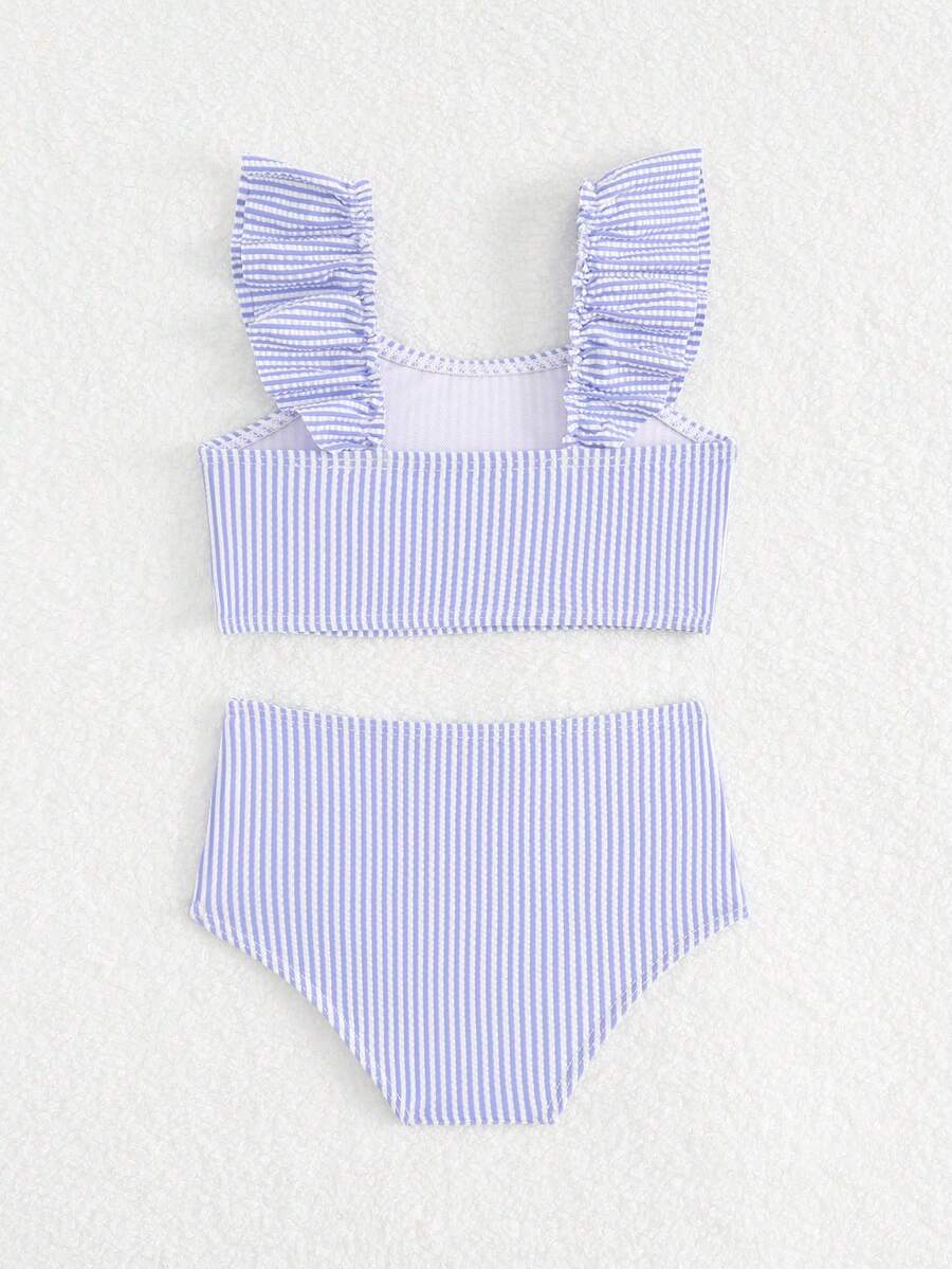 Baby Girls Leopard Print Bikini Set With Ruffle Trim Cute Summer Swimwear