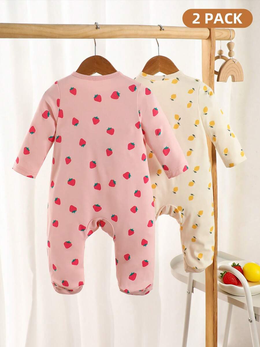 2PCS Baby Elephant Print Long Sleeve Romper Set for Cozy Autumn and Winter Wear