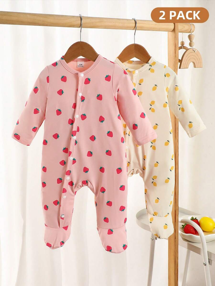 2PCS Baby Elephant Print Long Sleeve Romper Set for Cozy Autumn and Winter Wear