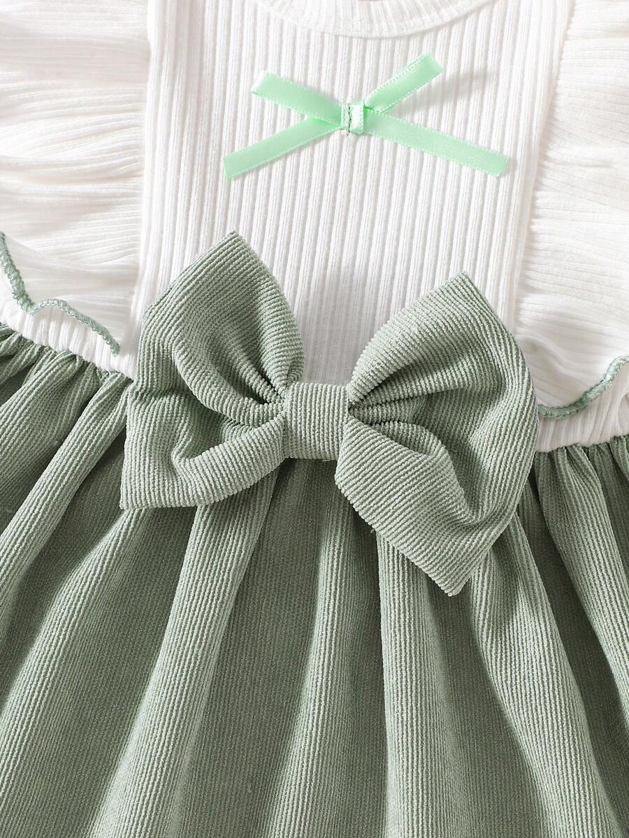 Baby Lace Collar Pink Bow Dress for Elegant Retro Summer Wear