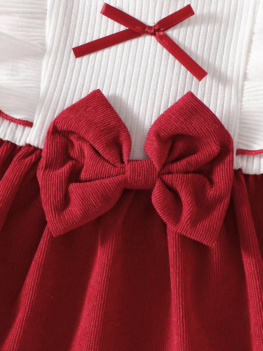 Baby Lace Collar Pink Bow Dress for Elegant Retro Summer Wear