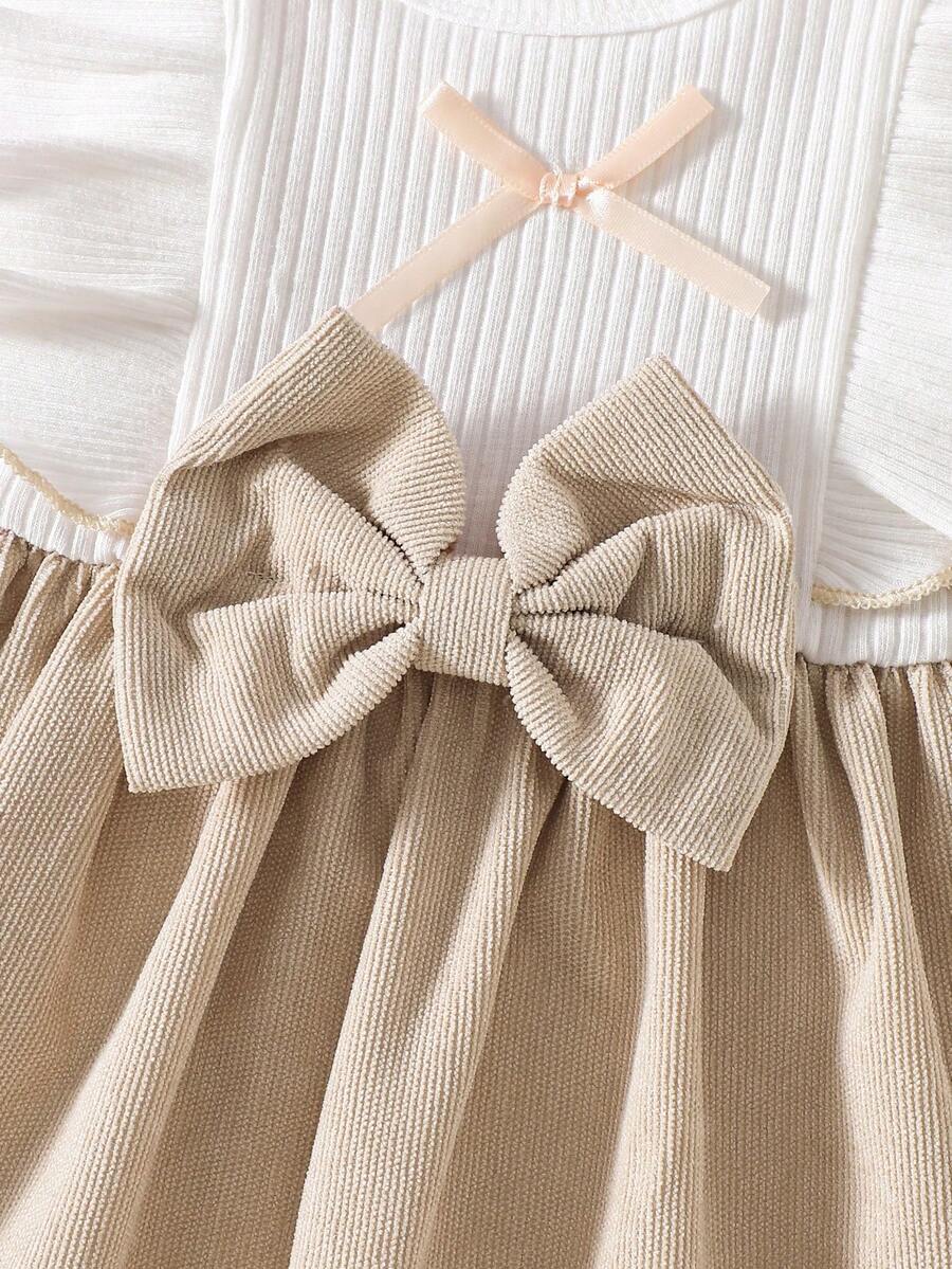 Baby Lace Collar Pink Bow Dress for Elegant Retro Summer Wear