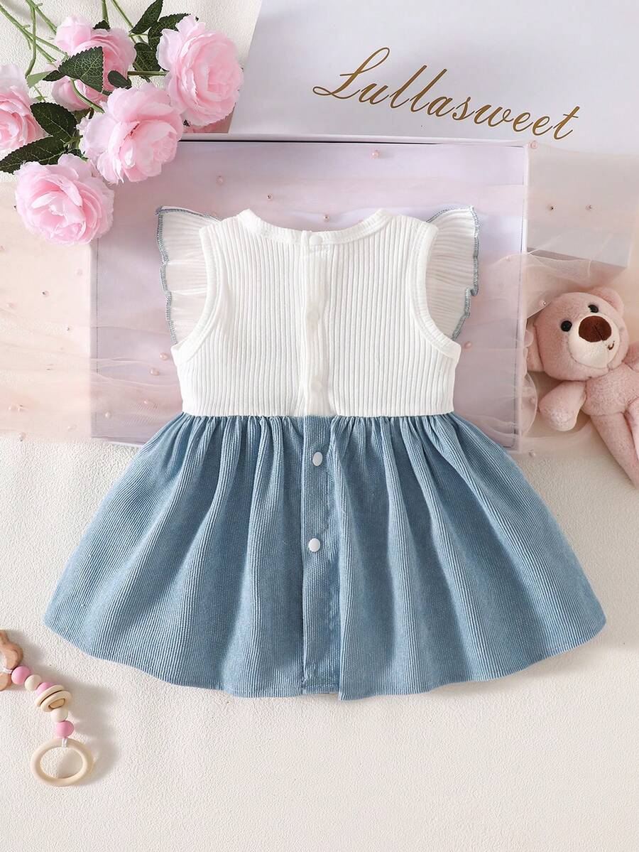 Baby Lace Collar Pink Bow Dress for Elegant Retro Summer Wear