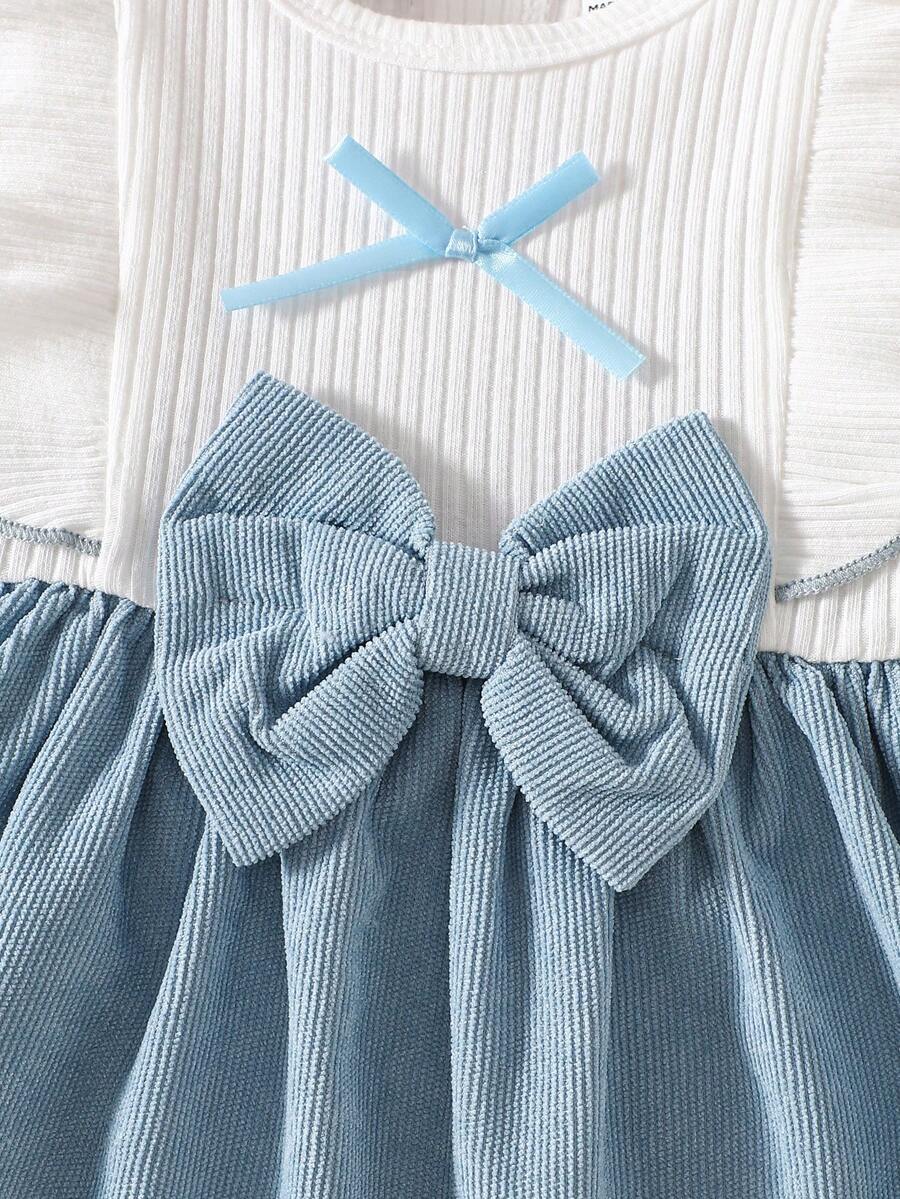 Baby Lace Collar Pink Bow Dress for Elegant Retro Summer Wear